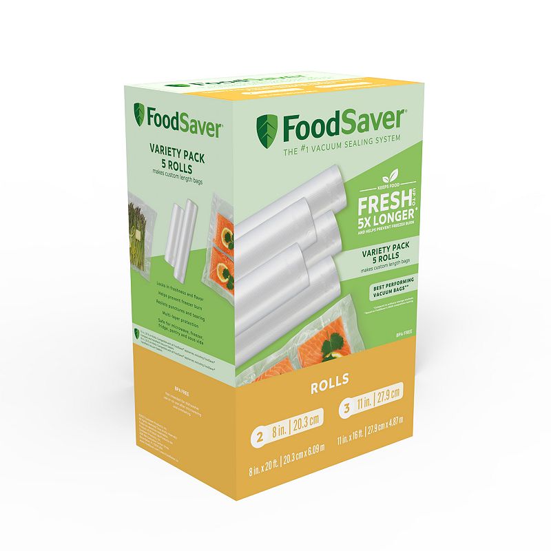 FoodSaver Vacuum Heat-seal Rolls Combo Pack, Multiple Sizes, 5 count