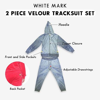 Plus Size White Mark 2-Piece Velour Tracksuit Set