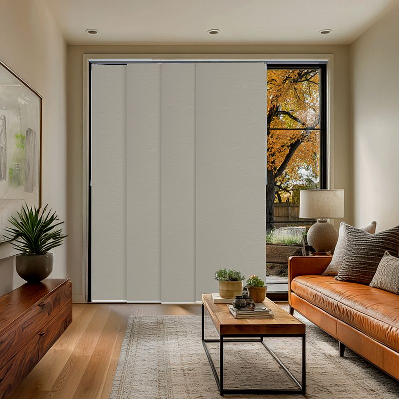 chicology quad rail sliding panel movie night silver (blackout) w:46-86 x h:up-to 96 inches