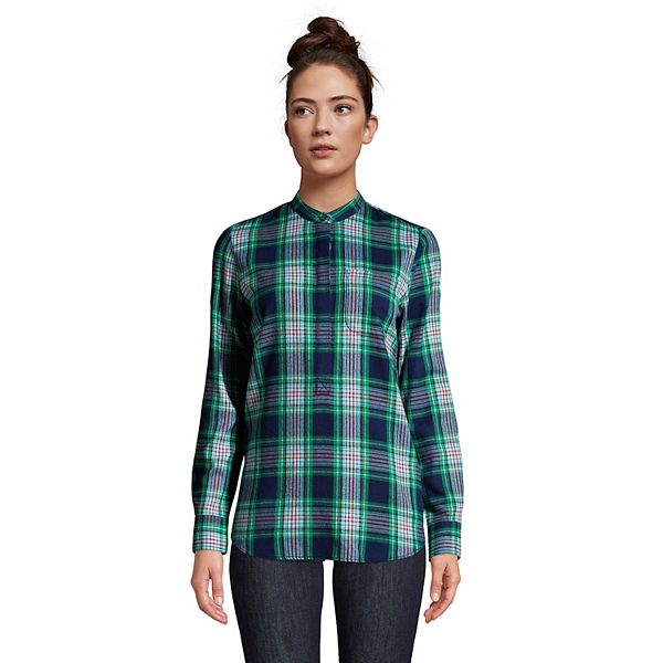 Women's Lands' End Flannel Tunic Shirt