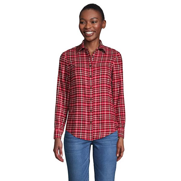 Women's Lands' End Flannel Tunic Shirt