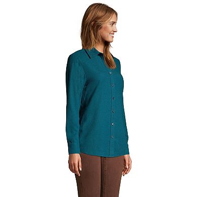 Women's Lands' End Flannel Boyfriend Shirt
