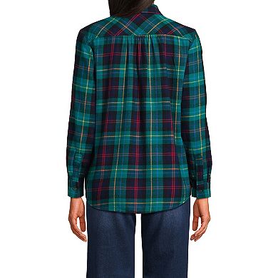 Women's Lands' End Flannel Boyfriend Shirt