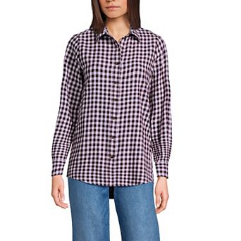 Women's Lands' End Flannel Boyfriend Shirt