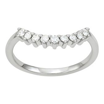 Charles & Colvard 14k White Gold 1/4 Carat T.W. Lab-Created Moissanite Contour Band