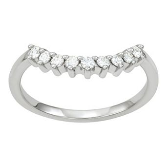 Charles & Colvard 14k White Gold 1/4 Carat T.W. Lab-Created Moissanite Contour Band