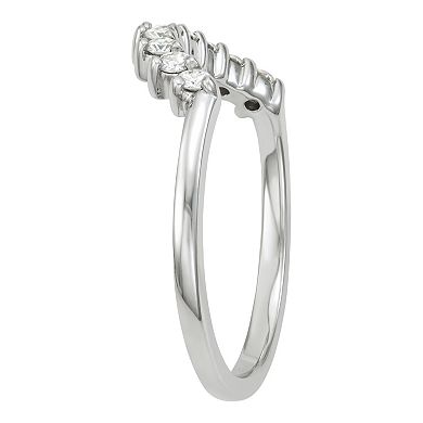 Charles & Colvard 14k White Gold 1/4 Carat T.W. Lab-Created Moissanite Contour Band