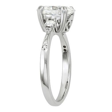 Charles & Colvard 14k White Gold 3 1/8 Carat T.W. Lab-Created Moissanite Oval Engagement Ring