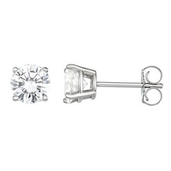 Charles & Colvard 14k White Gold 1 1/5 Carat T.W. Lab-Created Moissanite Stud Earrings
