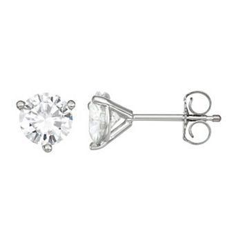 Charles & Colvard 14k White Gold 1 1/5 Carat T.W. Lab-Created Moissanite Martini Stud Earrings