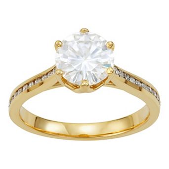 Charles & Colvard 14k Gold 1 5/8 Carat T.W. Lab-Created Moissanite Engagement Ring