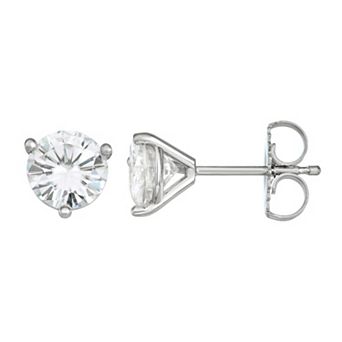 Charles & Colvard 14k White Gold 1 5/8 Carat T.W. Lab-Created Moissanite Martini Stud Earrings