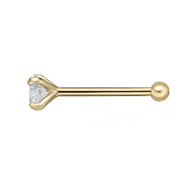 Lila Moon 14k Gold 2 mm Cubic Zirconia Nose Stud