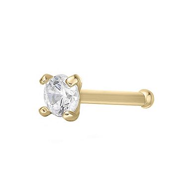 Lila Moon 14k Gold 2 mm Cubic Zirconia Nose Stud