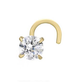 Lila Moon 14k Gold 3 mm Cubic Zirconia Curved Nose Stud