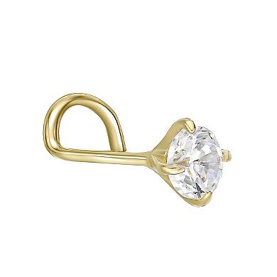 Lila Moon 14k Gold 3 mm Cubic Zirconia Curved Nose Stud