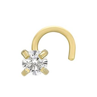 Lila Moon 14k Gold 2 mm Cubic Zirconia Curved Nose Stud