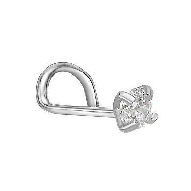 Lila Moon 14k Gold 2 mm Cubic Zirconia Curved Nose Stud