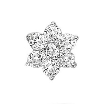 Lila Moon 14k Gold 4.5 mm Cubic Zirconia Flower Nose Stud