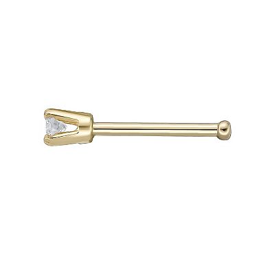 Lila Moon 14k Gold 1.7 mm Diamond Accent Stud Nose Stud