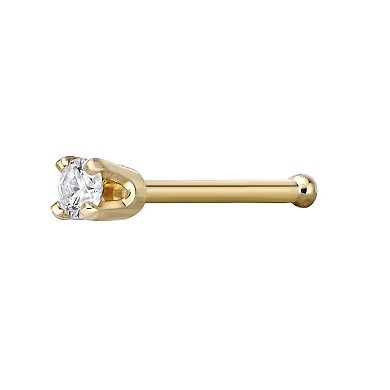 Lila Moon 14k Gold 1.7 mm Diamond Accent Stud Nose Stud