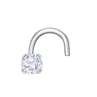 Lila Moon 14k Gold 2.7 mm Diamond Accent Curved Nose Stud