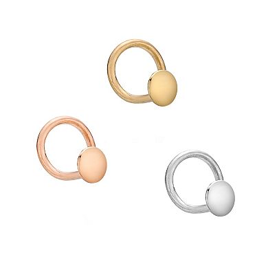 Lila Moon 10k Gold 2 mm 3-Pair Curved Nose Stud Set