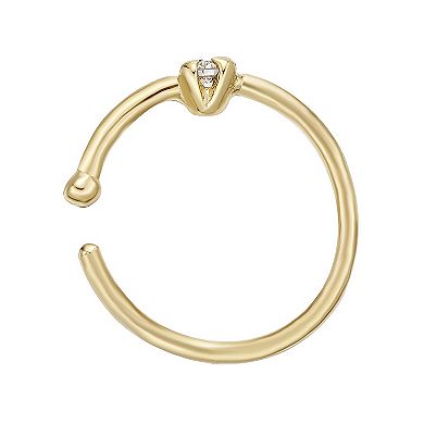 Lila Moon 14k Gold Diamond Accent Open Hoop Nose Ring
