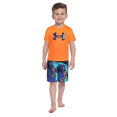 Toddler Boy Under Armour Logo Graphic Tee & Abstract Shorts Set