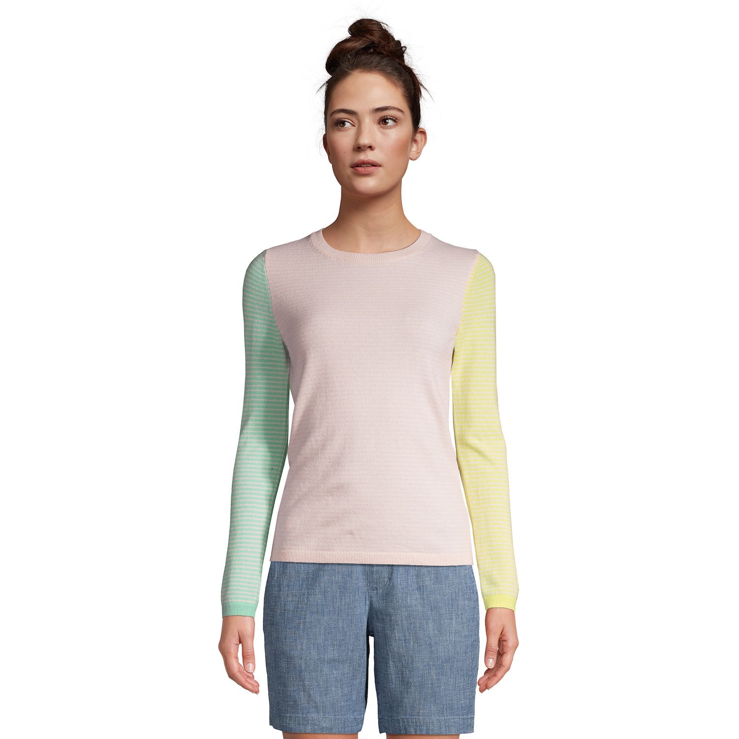 Image for Lands' End Women's Print Crewneck Cashmere Sweater at Kohl's.