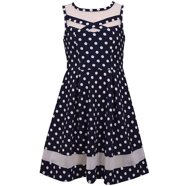 Girls 7-16 Bonnie Jean Illusion Neckline Skater Dress