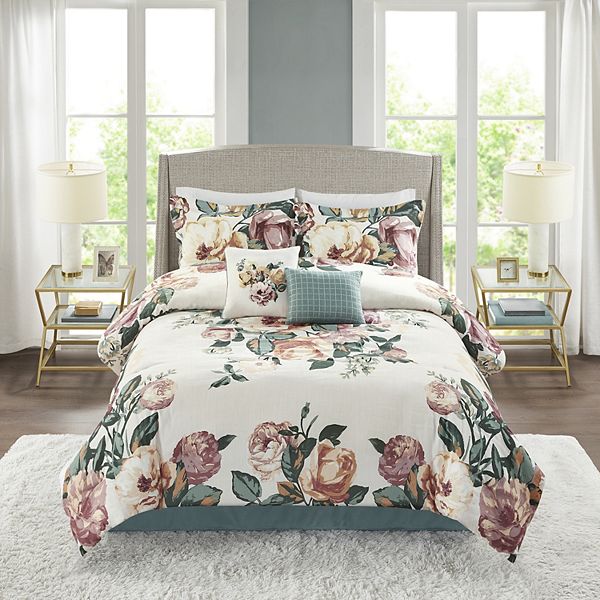 Madison Park Fleetwood 6-piece Comforter Set with Coordinating Pillows - Ivory (KING)