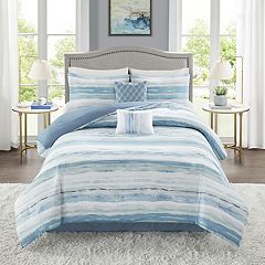 Sou Brown Details about   Madison Park Malone Queen Size Bed Comforter Set Bed in A Bag Blue 