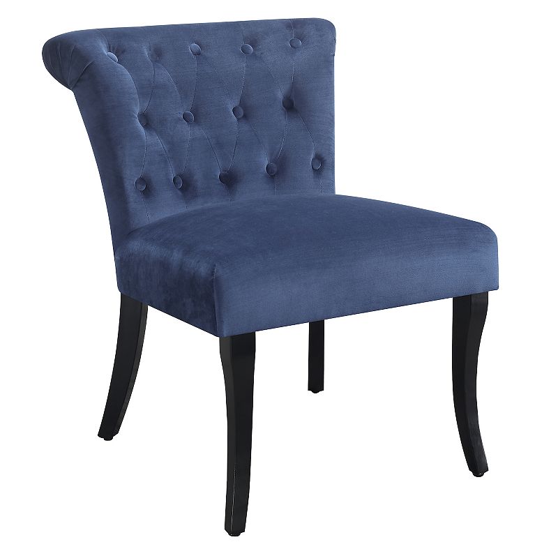 Tufted Velvet Accent Chair, Blue