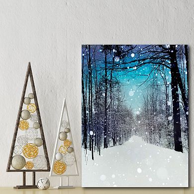 COURTSIDE MARKET Winter Wonderland Trees Canvas Wall Art