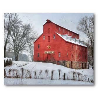 COURTSIDE MARKET Snow at the Farm Canvas Wall Art