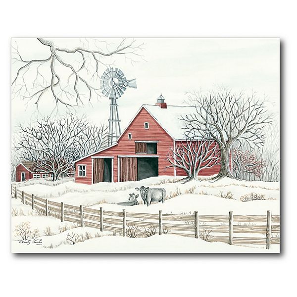 Courtside Market Winter Barn Mill Canvas Wall Art