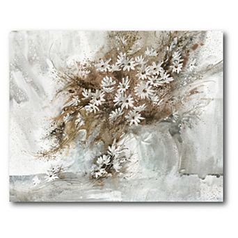 COURTSIDE MARKET Vintage Watercolor Flower I Canvas Wall Art