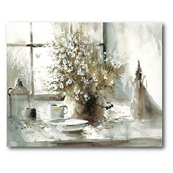 COURTSIDE MARKET Vintage Watercolor Flowers II Canvas Wall Art