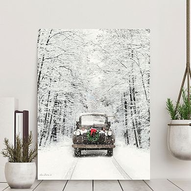 COURTSIDE MARKET Merry Christmas Truck Canvas Wall Art