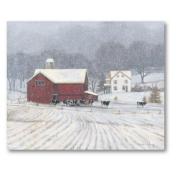 COURTSIDE MARKET Winter At The Farm Canvas Wall Art