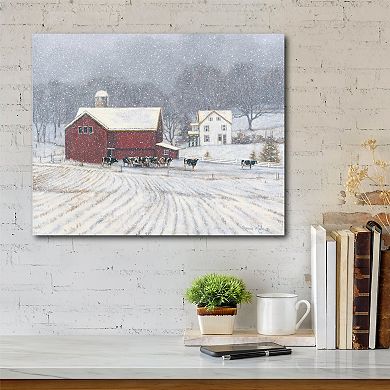 COURTSIDE MARKET Winter At The Farm Canvas Wall Art