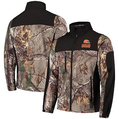 Men's Dunbrooke Realtree Camo/Black Cleveland Browns Circle Hunter Softshell Full-Zip Jacket