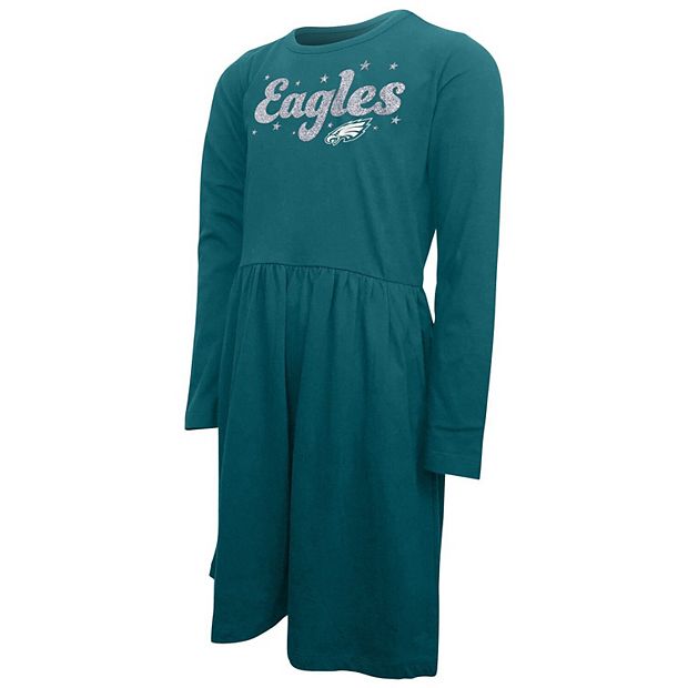 Philadelphia Eagles New Era Girls Youth Tie Front T-Shirt - Green