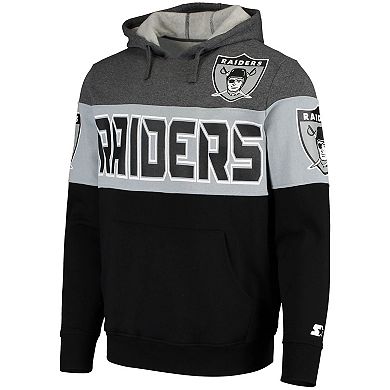 Men's Starter Gray/Silver Las Vegas Raiders Extreme Fireballer Throwback Pullover Hoodie