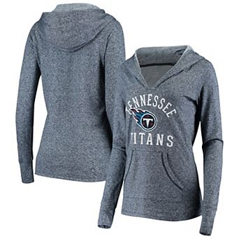 Women's Fanatics Heather Navy Tennessee Titans Doubleface Slub Pullover Hoodie