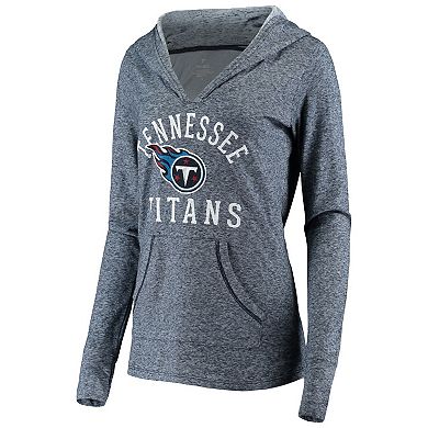 Women's Fanatics Heather Navy Tennessee Titans Doubleface Slub Pullover Hoodie