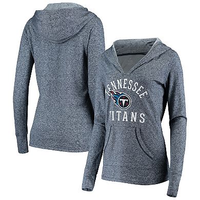Women's Fanatics Heather Navy Tennessee Titans Doubleface Slub Pullover Hoodie