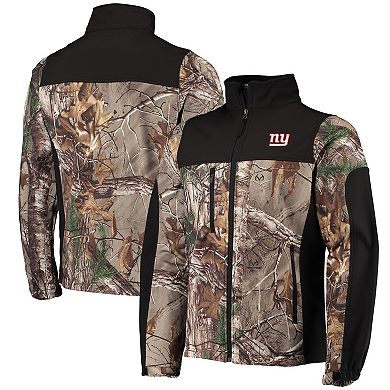 Men's Dunbrooke Realtree Camo/Black New York Giants Circle Hunter Softshell  Full-Zip Jacket