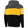 Men's Starter Heathered Gray/Gold Pittsburgh Steelers Extreme Fireballer Pullover Hoodie